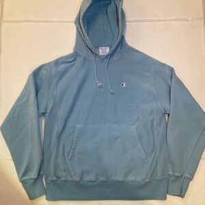 Vintage Champion Reverse Weave‎ Hoodie Faded Mens Size M Rare Blue 90s Retro